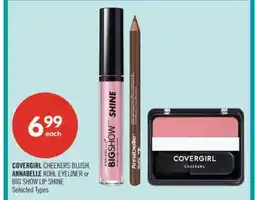 Shoppers Drug Mart COVERGIRL CHEEKERS BLUSH, ANNABELLE KOHL EYELINER or BIG SHOW LIP SHINE offer