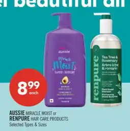 Shoppers Drug Mart AUSSIE MIRACLE MOIST or RENPURE HAIR CARE PRODUCTS offer