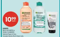 Shoppers Drug Mart GARNIER MICELLAR WATER or FACIAL CLEANSERS offer