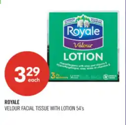 Shoppers Drug Mart ROYALE VELOUR FACIAL TISSUE WITH LOTION offer