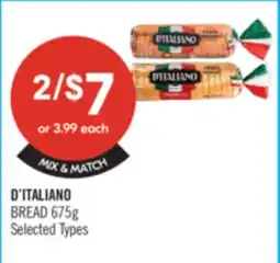 Shoppers Drug Mart D'ITALIANO BREAD offer