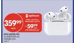 Shoppers Drug Mart APPLE AIRPODS PRO 3rd GENERATION with CHARGING CASE offer