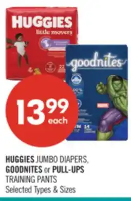 Shoppers Drug Mart HUGGIES JUMBO DIAPERS GOODNITES or PULL-UPS TRAINING PANTS offer