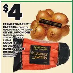Independent City Market FARMER'S MARKET CARROTS OR YELLOW ONIONS, 3 LB BAG offer