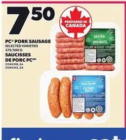Independent City Market PC PORK SAUSAGE, 375/500 G offer