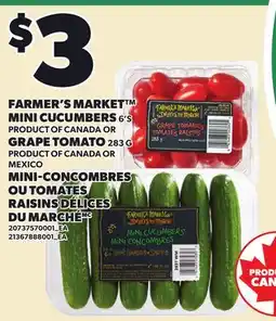 Independent City Market FARMER'S MARKET MINI CUCUMBERS, 6'S GRAPE TOMATO offer