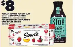 Independent City Market YOPLAIT SOURCE YOGURT CUPS STOK COLD BREW, 16X100 OR STOK COLD BREW offer