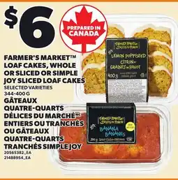 Independent City Market FARMER'S MARKET LOAF CAKES, WHOLE OR SLICED OR SIMPLE JOY SLICED LOAF CAKES offer
