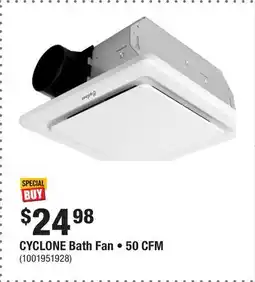 Home Depot CYCLONE Bath Fan • 50 CFM offer