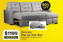 Leon's Dannery Pop-Up Sofa Bed - Light Grey offer