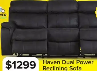 Leon's Haven Dual Power Reclining Sofa offer