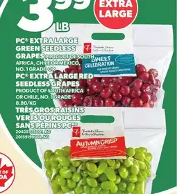 Independent City Market PC EXTRA LARGE GREEN SEEDLESS GRAPES OR PC EXTRA LARGE RED SEEDLESS GRAPES offer