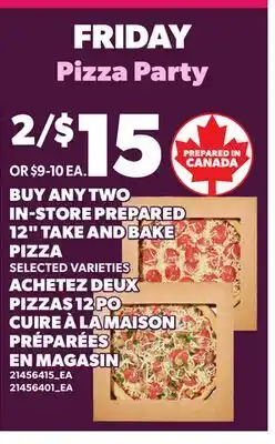 Independent City Market IN-STORE PREPARED 12 TAKE AND BAKE PIZZA offer