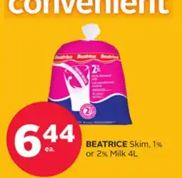 Rexall BEATRICE Skim, 1% or 2% Milk offer