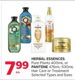 Rexall HERBAL ESSENCES Pure Plants 400mL or PANTENE 476mL-530mL Hair Care or Treatment offer