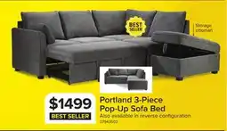 Leon's Portland 3-Piece Sectional with Left-Facing Pop-Up Bed - Grey offer
