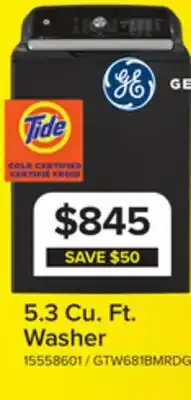Leon's GE Diamond Grey Top Load Washer ( 5.3 Cu. Ft.) - GTW681BMRDG offer