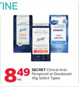 Rexall SECRET Clinical Anti-Perspirant or Deodorant offer