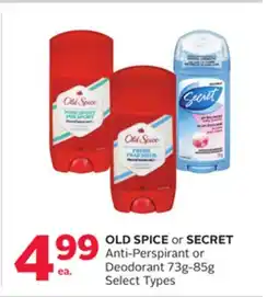 Rexall OLD SPICE or SECRET Anti-Perspirant or Deodorant offer