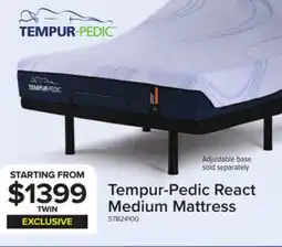 Leon's Tempur-Pedic React 2.0 Medium Twin Mattress 10 inches offer