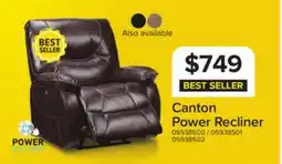 Leon's Canton Power Recliner - Dark Brown offer