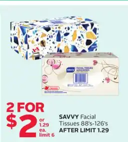 Rexall SAVVY Facial Tissues offer