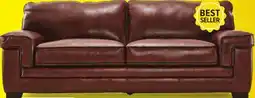 Leon's Stampede Leather Sofa - Chestnut offer