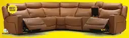 Leon's Jackson Leather 6-Piece Power Reclining Sectional with Heat and Massage - Butternut offer