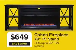 Leon's Cohen 78 Fireplace TV Stand - Grey offer