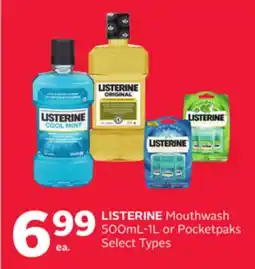 Rexall LISTERINE Mouthwash 500mL-1L or Pocketpaks offer