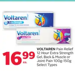 Rexall VOLTAREN Pain Relief 12 Hour Extra Strength Gel, Back & Muscle or Joint Pain 100g-150g offer