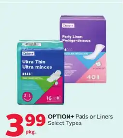 Rexall OPTION + Pads or Liners offer