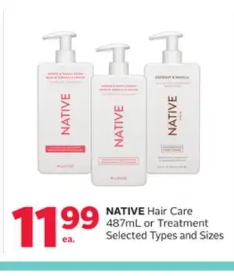 Rexall NATIVE Hair Care 487mL or Treatment offer