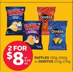 Rexall RUFFLES 190g-200g or DORITOS 210g-235g offer