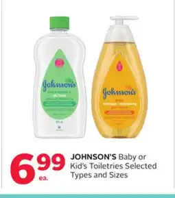 Rexall JOHNSON'S Baby or Kid's Toiletries offer