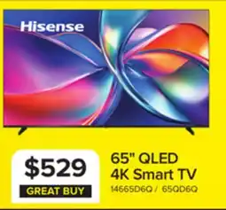 Leon's Hisense 65 4K Smart QLED TV - 65QD6QF offer