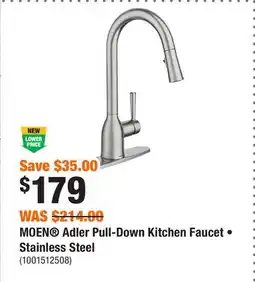 Home Depot MOEN Adler Pull-Down Kitchen Faucet • Stainless Steel offer