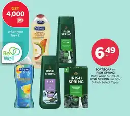 Rexall SOFTSOAP or IRISH SPRING Body Wash 591mL or IRISH SPRING Bar Soap 6-Pack offer