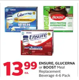 Rexall ENSURE, GLUCERNA or BOOST Meal Replacement Beverage offer