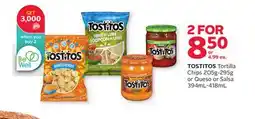 Rexall TOSTITOS Tortilla Chips 205g-295g or Queso or Salsa 394mL-418mL offer