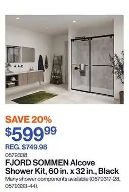 Patrick Morin SOMMEN Alcove Shower Kit, 60 in. x 32 in., Black offer