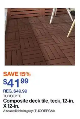Patrick Morin Composite deck tile, teck, 12-in. X 12-in offer
