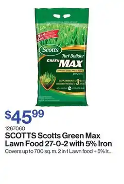 Patrick Morin Scotts Green Max Lawn Food 27-0-2 with 5% Iron offer