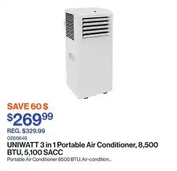 Patrick Morin 3 in 1 Portable Air Conditioner, 8,500 BTU, 5,100 SACC offer
