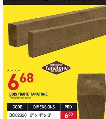 Matério BOIS TRAITÉ TANATONE offer