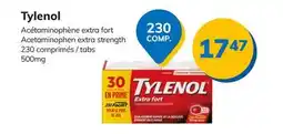 Accès pharma Tylenol Acetaminophen extra strength 230 tabs 500mg offer