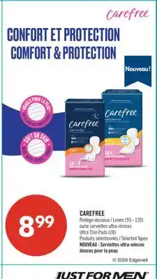 Pharmaprix CAREFREE Liners (93 - 120) or Ultra Thin Pads (28) offer