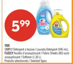 Pharmaprix TIDE Laundry Detergent (946 mL), Fabric Sheets (80) or Softener (1,36 L) offer