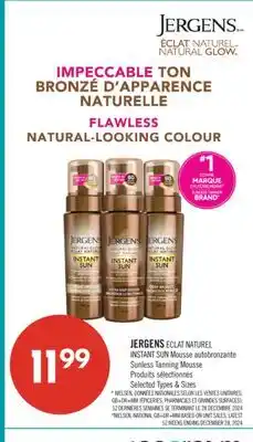 Pharmaprix JERGENS ECLAT NATUREL INSTANT SUN Sunless Tanning Mousse offer