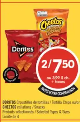 Pharmaprix DORITOS Tortilla Chips or Snacks, CHEETOS offer